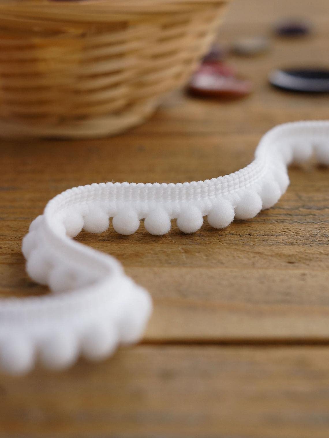 BOBBINY White Pom Pom Mini Bobble Ball Fringe Braid Lace 20 Meter Dot Shape Lace Trimming for Craft Material, Cotton Dupatta, Suits, Lehenga, Saree, Blouses 1