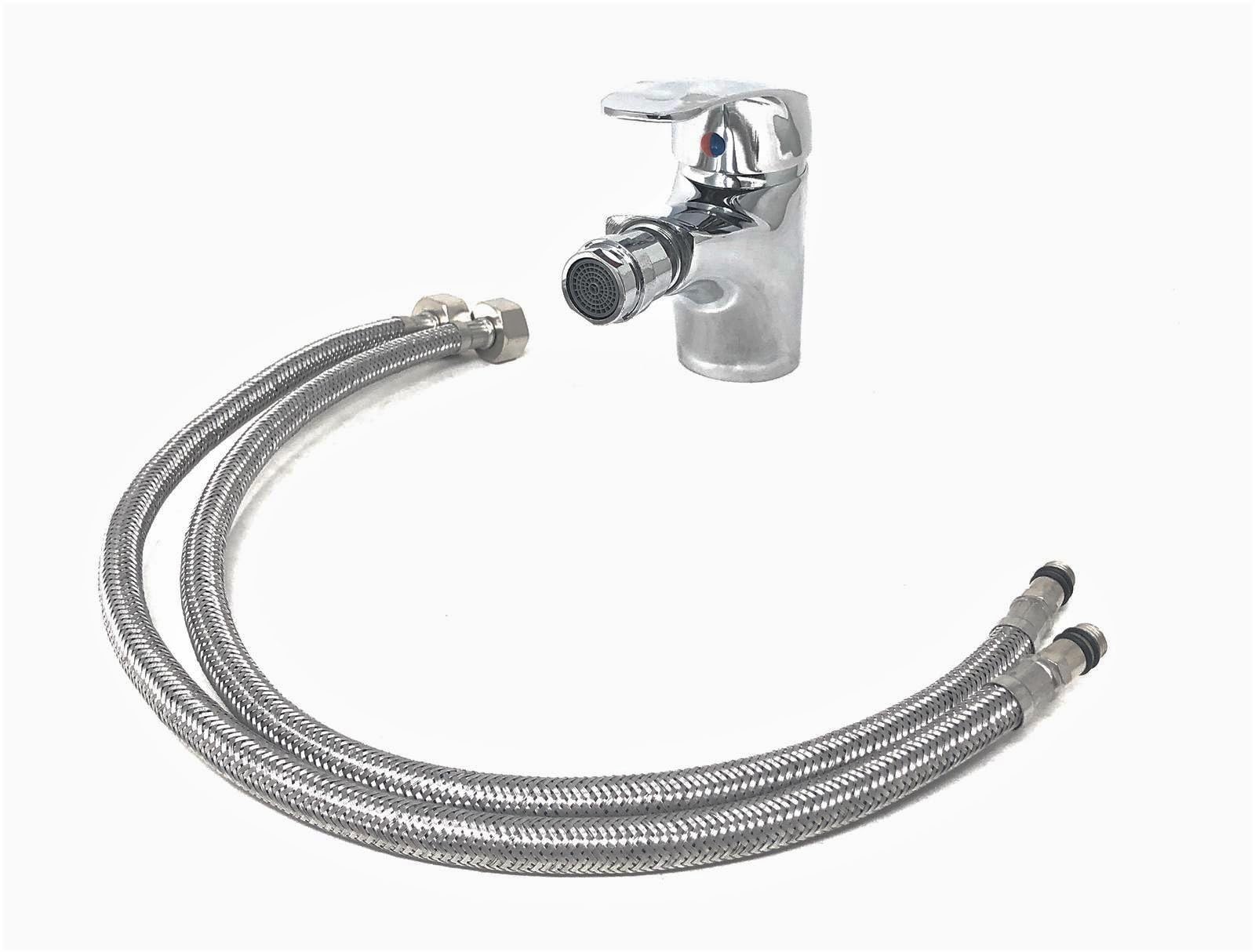 Rubinetto Monoleva Bidet in Ottone con Testa Mobile e Flessibili