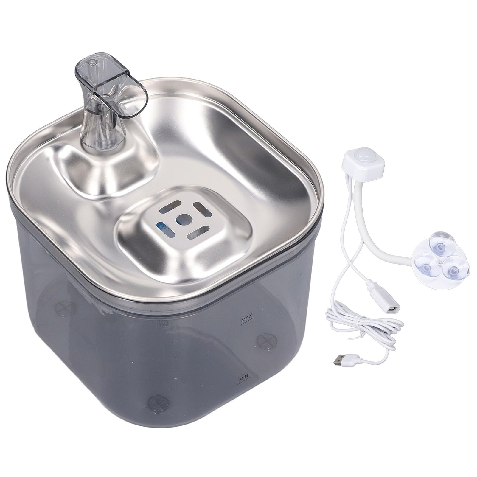 Fuente de Agua para Gatos, Fuente de Agua para Mascotas de Acero Inoxidable con Filtros de Repuesto, Fuentes Silenciosas para Gatos para Beber, Dispensador Automático de Agua