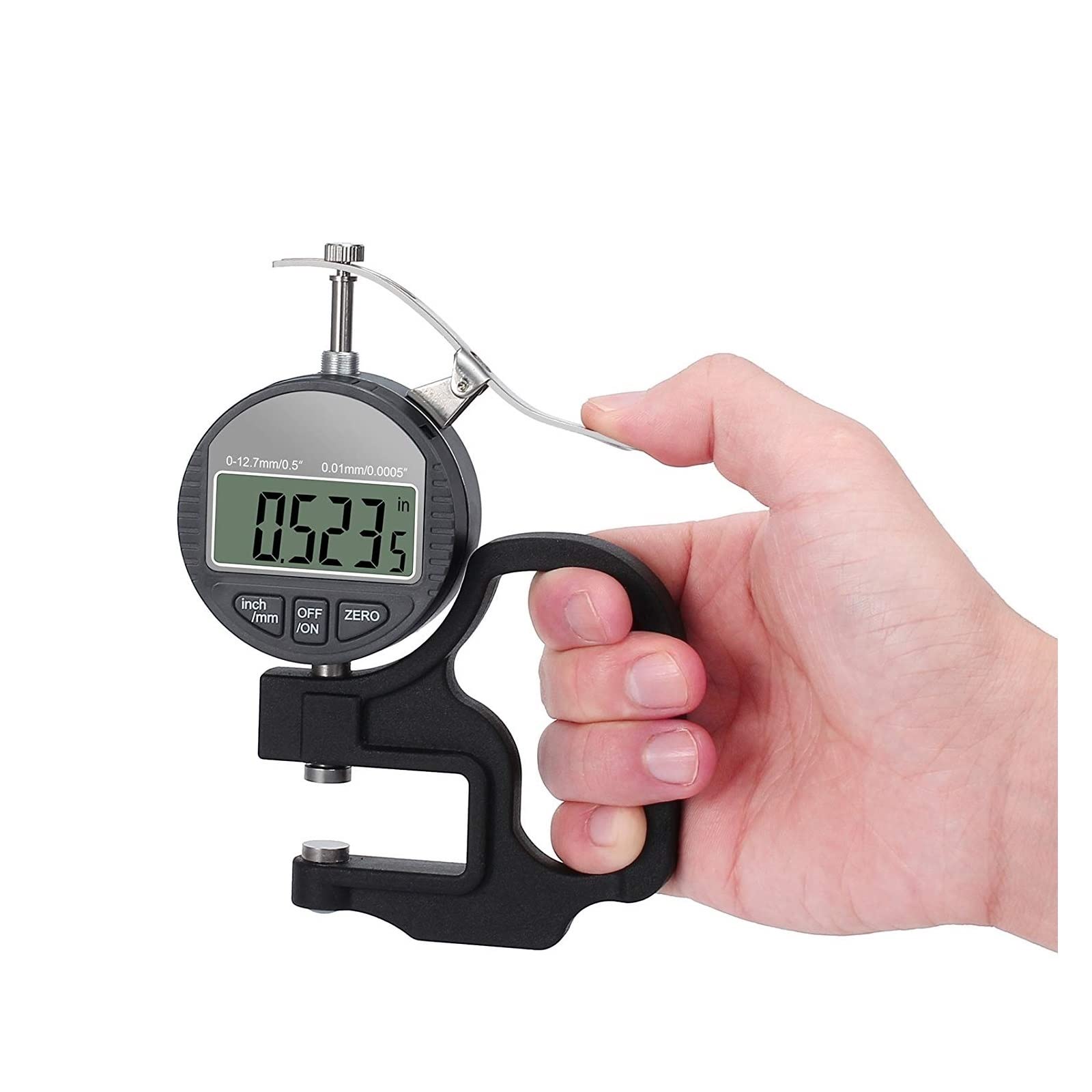 Micrometer, 0.01mm / .001mm Electronic Thickness Gauge 12.7mm 25.4mm Digital Micrometer Meter Micrometro Tester(0-12.7mm 0.01mm)