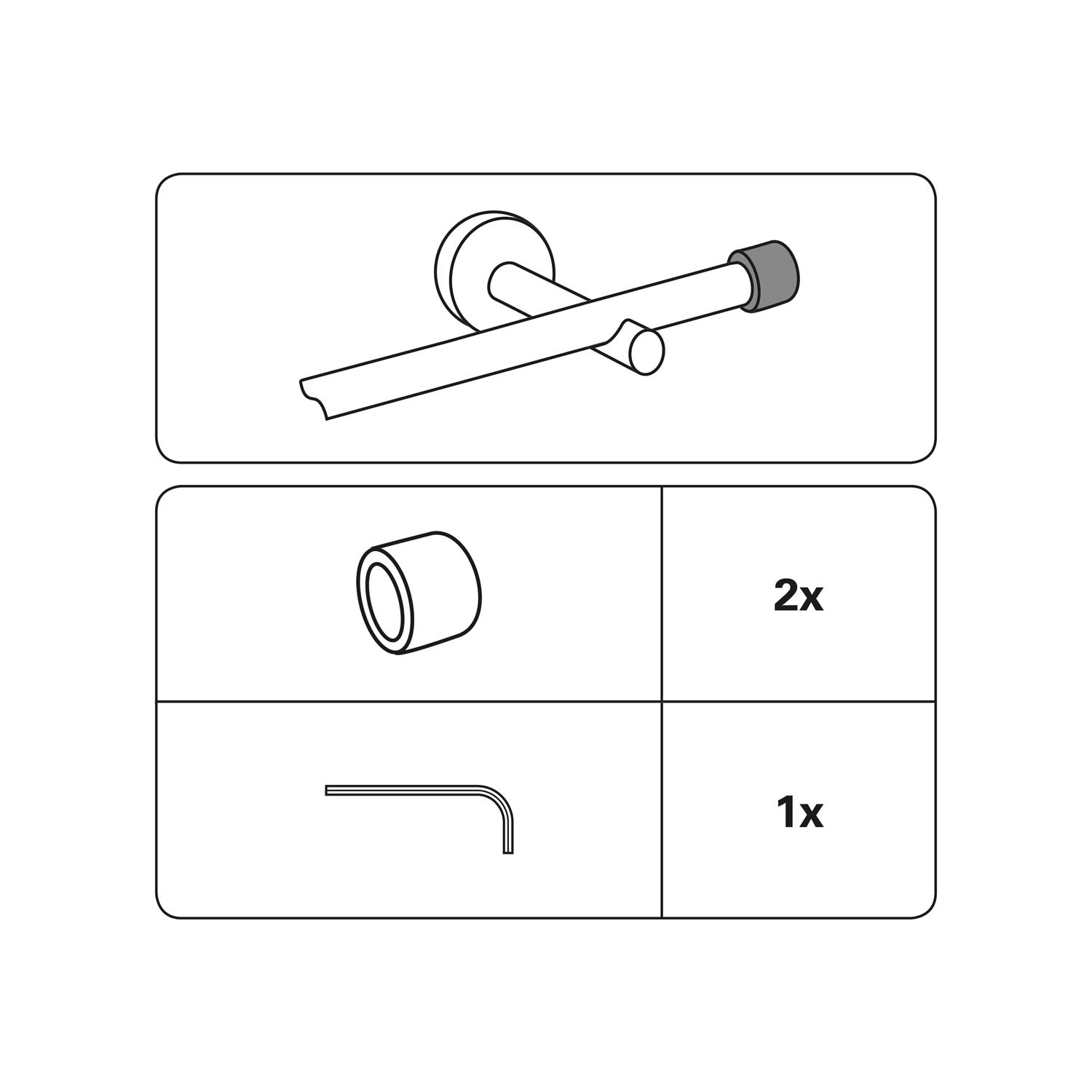 Embouts Pour Rails De Tringle à Rideaux - Métal Noir Mat - Diamètre 20 Mm - Gardinia Chicago