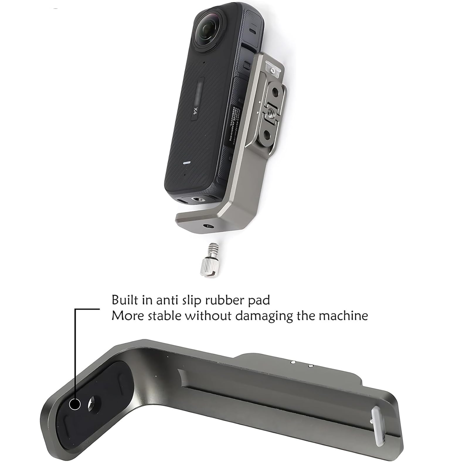 Staffa Protettiva Per Insta360 X5/X4/X3 – Supporto Orizzontale E Verticale Con Vite 1/4", Materiale PPA, Cuscinetti Antiscivolo