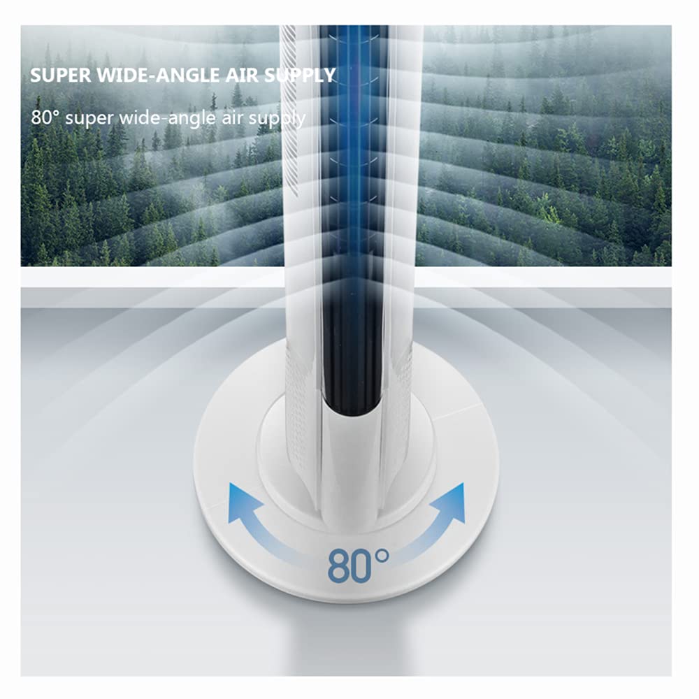 ZXCVB Ventilador De Torre Oscilante,90cm, Oscilación De 80° 45W, 3 Velocidades, 3 Modos Ventilador Super Silencioso,Ventilador Columna Con Mando A Distancia,90cm