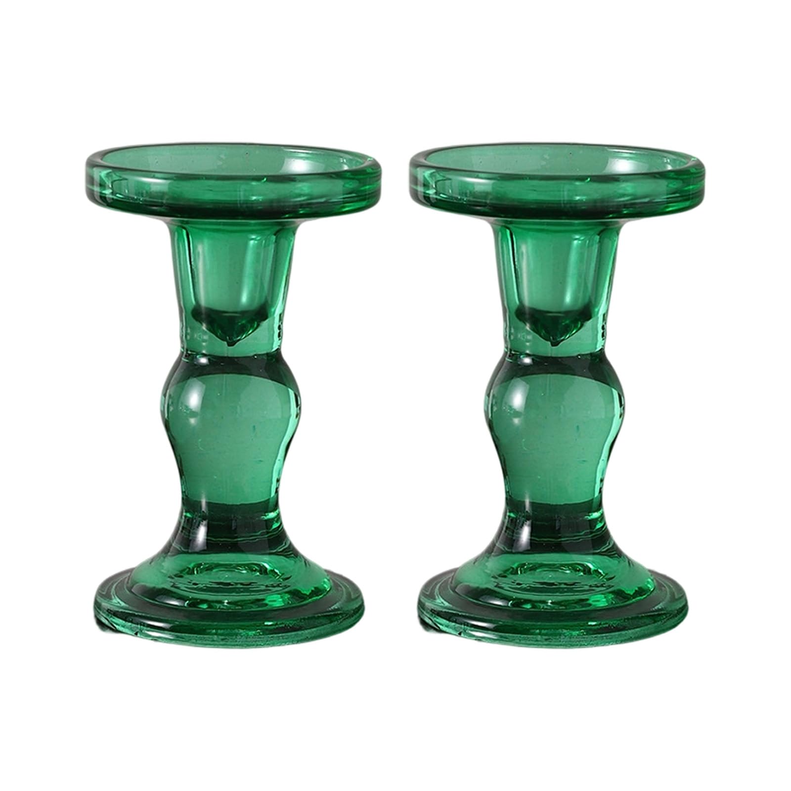 PANGBOER Holders Glass Candlestick Holders Clear Taper Candleholder for Table Centerpieces Stick Holder Decors Glass for Candlestick