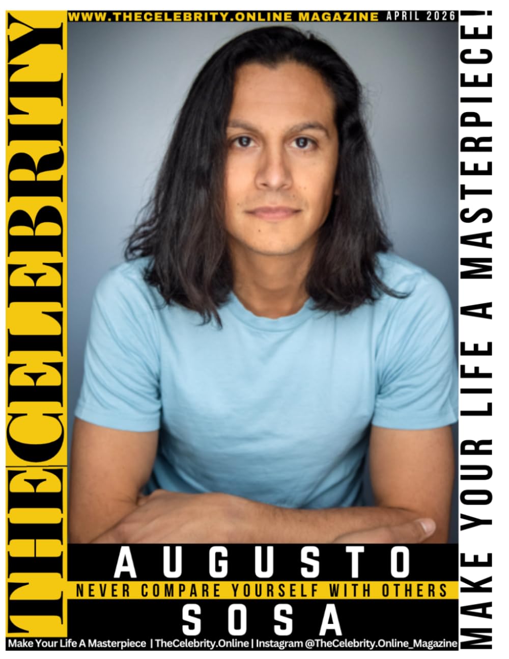 TheCelebrity.Online Magazine April 2026 Print Edition | Exclusive Cover Story Interview with Rising Star Augusto Sosa