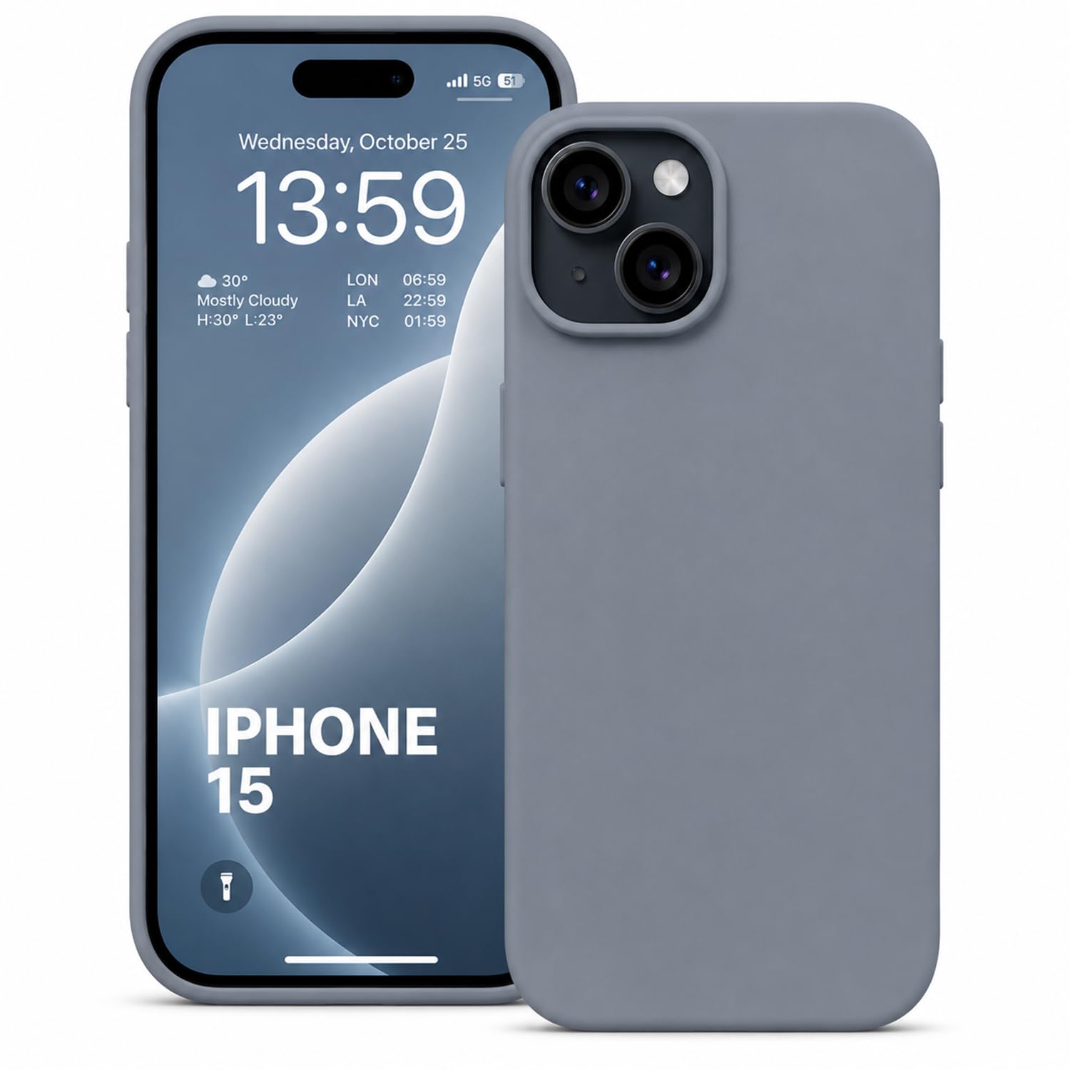 KACA Silicone Case for iPhone 15 - Shockproof & Stylish -1