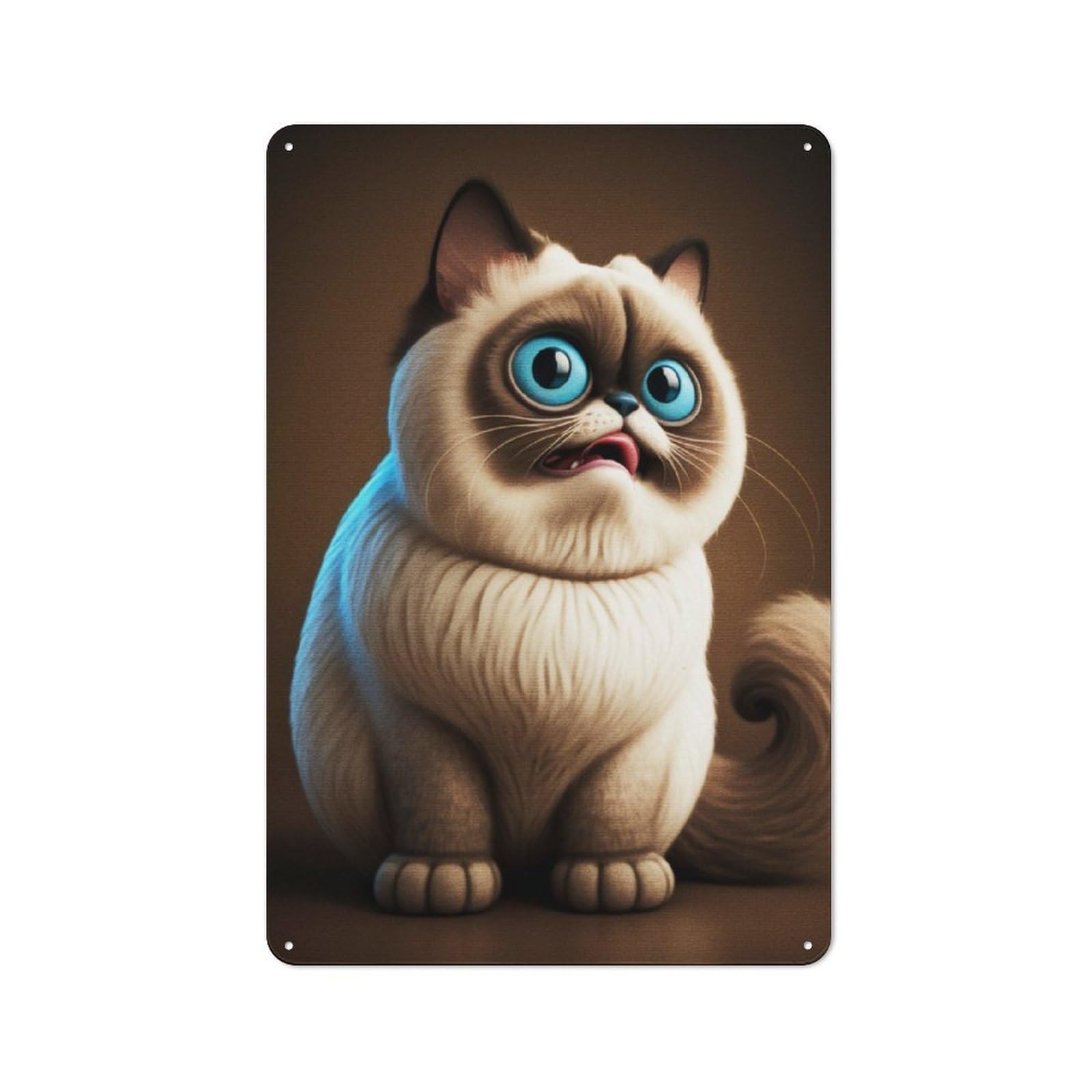 Meme Funny Cat Rustic Tin Wall Plaque 30x20cm for Garage Or Workshop, for Garage Decor Fans, for Retro Home Interiors