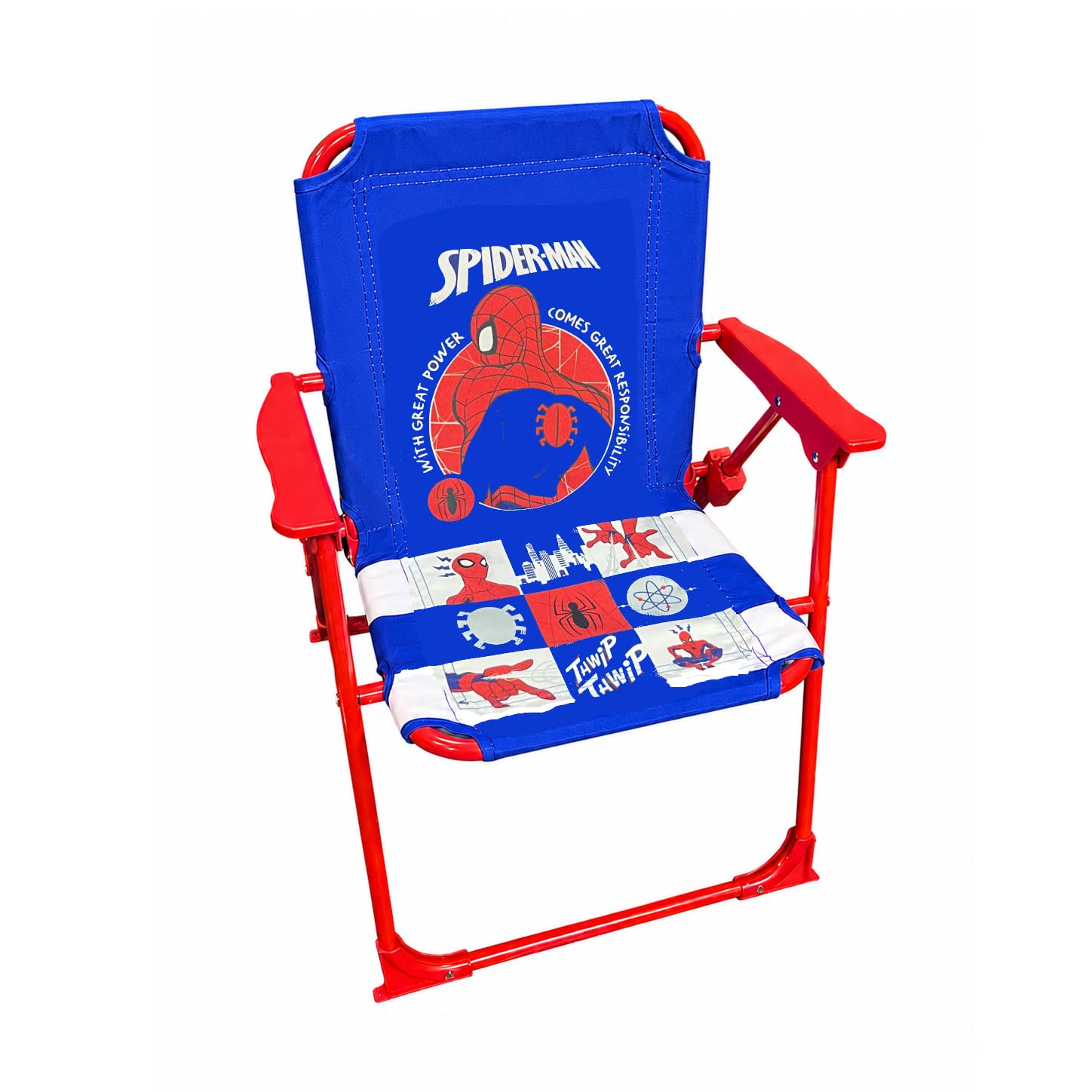 Top Linen (NW) Ltd Spiderman Folding Chair Kids Camping Beach Chair Adjustable Foldable Garden Deck Seat For Children Superhero Design