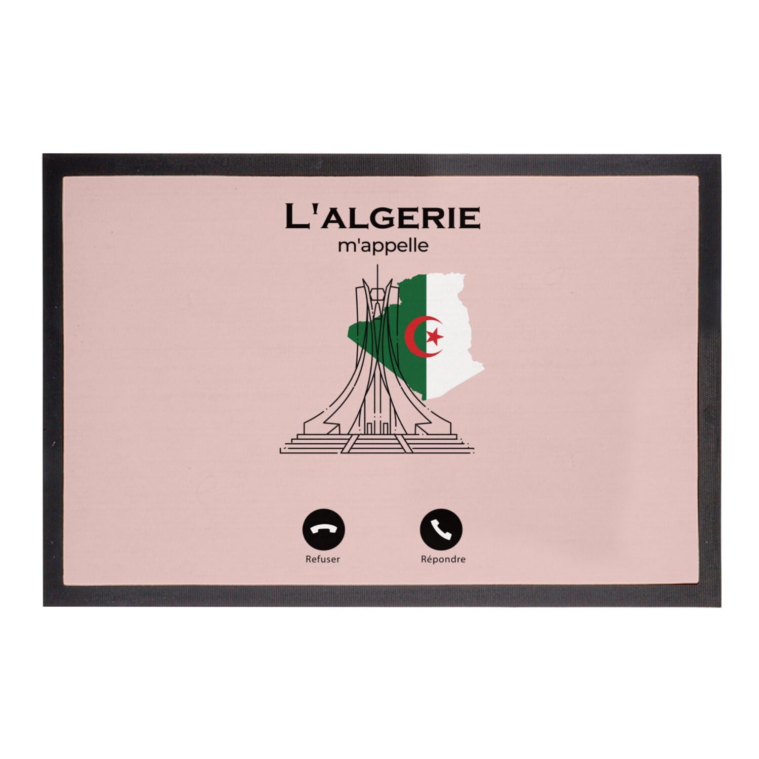Paillasson rose Algérie m'appelle 75x50cm tapis entrée