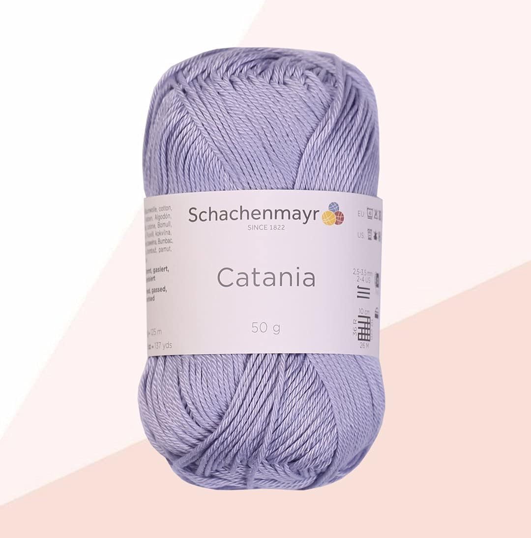 3 Skein SMC Catania Originals Cotton Yarn, Total 5.28 Oz. 100% Cotton, Each 1.76 Oz (50g) / 136 Yrds (125 m), Fine-Sport 2 (9801210-00399 - Malve Blue, 3 Pack)