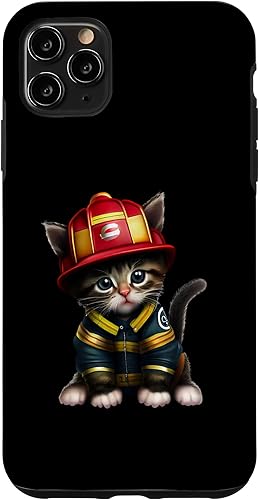 Miniatura 4 de Funda para iPhone 11 Un bombero felino