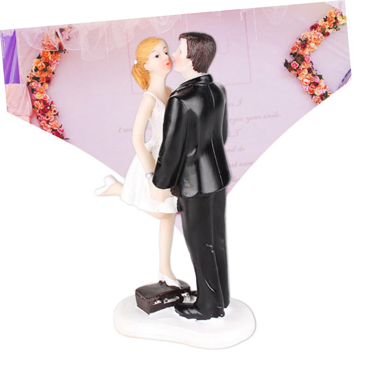 TOYANDONA 2St Braut und Bräutigam-Statue Dessert-Topper aus Kunstharz hochzeitsdeko Ornament liebe Figuren braut bräutigam kuchen dekoration Wagen schmücken Zylinder Dekorationen Marionette