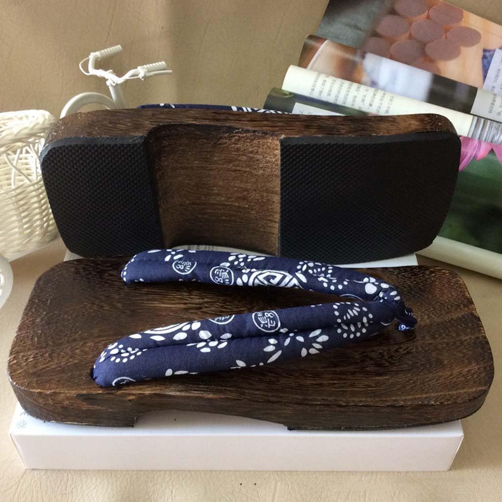 Japoneses Flip Flops Szapatillas de Zuecos de Madera para Hombre,Sandalias Geta Tradicionales Japonesas,Japonés Tradicional Madera Zuecos Tacones Altos(Size:EU 41,Color:Té-E)