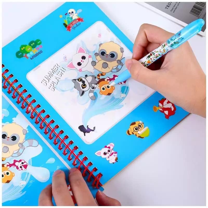 PAVITYAKSH Magic Water Book Magic Water Quick Dry Book Water Coloring Book Magic Pen Painting Board(2 PCS) 1