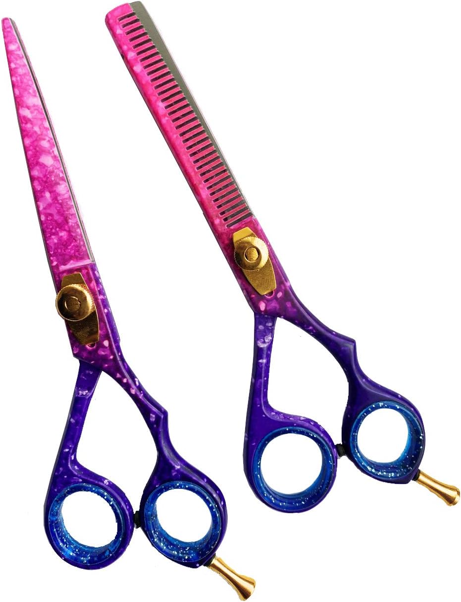 Pinksnow Giftset Hairdressing Scissors & Hair thinning Scissors Barber Shears Steel 5.5