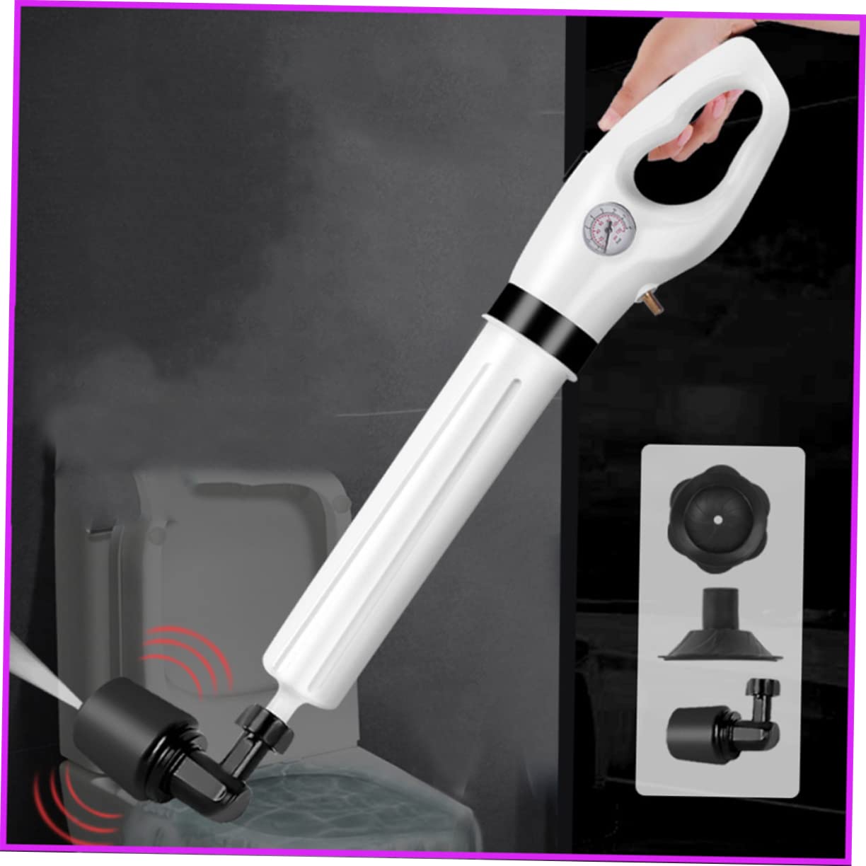 Ventouse de Toilette Flexible Piston Déboucheur Sanitaire Blanc Non Applicable Débouchage Puissant Adaptable pour Wc la Cuisine Salle de Bain Usage Domestique Usage Immédiat