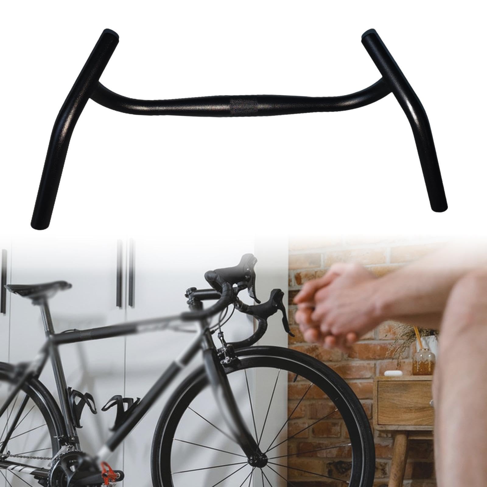 Milageto Guidon de Vélo en Alliage d'Aluminium, Guidon Vélo Universel en Forme de Cintre, Barre d'angle Externe Légère de Remplacement, Barre de Descente pour VTT et Vélo de Ville