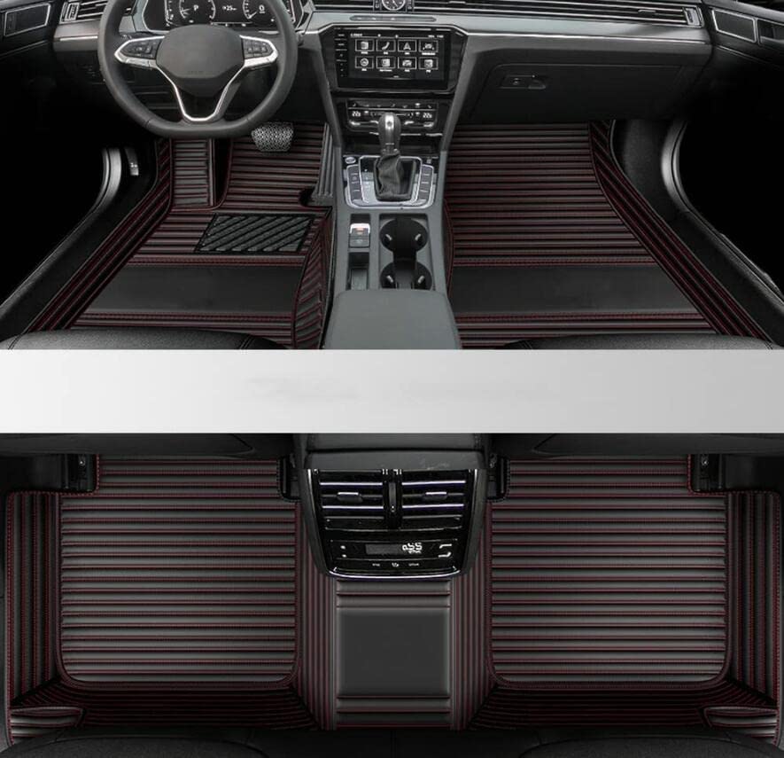 FOURESSPA Custome Car Mats Accessories All Weather Floor mats Compatible with Automotive Floor Mats Passenger car mats (Black Red-3D)