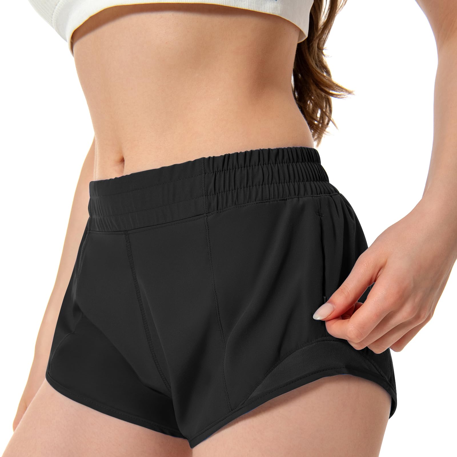 Artrello Athletic Shorts for Women Running Shorts with Liner, Quick Dry Active Workout Gym Shorts with Pockets 2.5 Inch