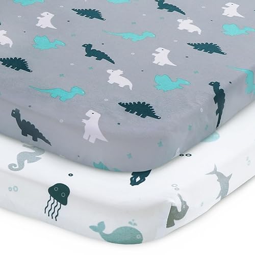 SPRINGSPIRIT Pack and Play Sheets Pack n Play Sábanas ultrasuaves para cuna, paquete de 2, sábanas de colchón compatibles con Graco Pack n Play,