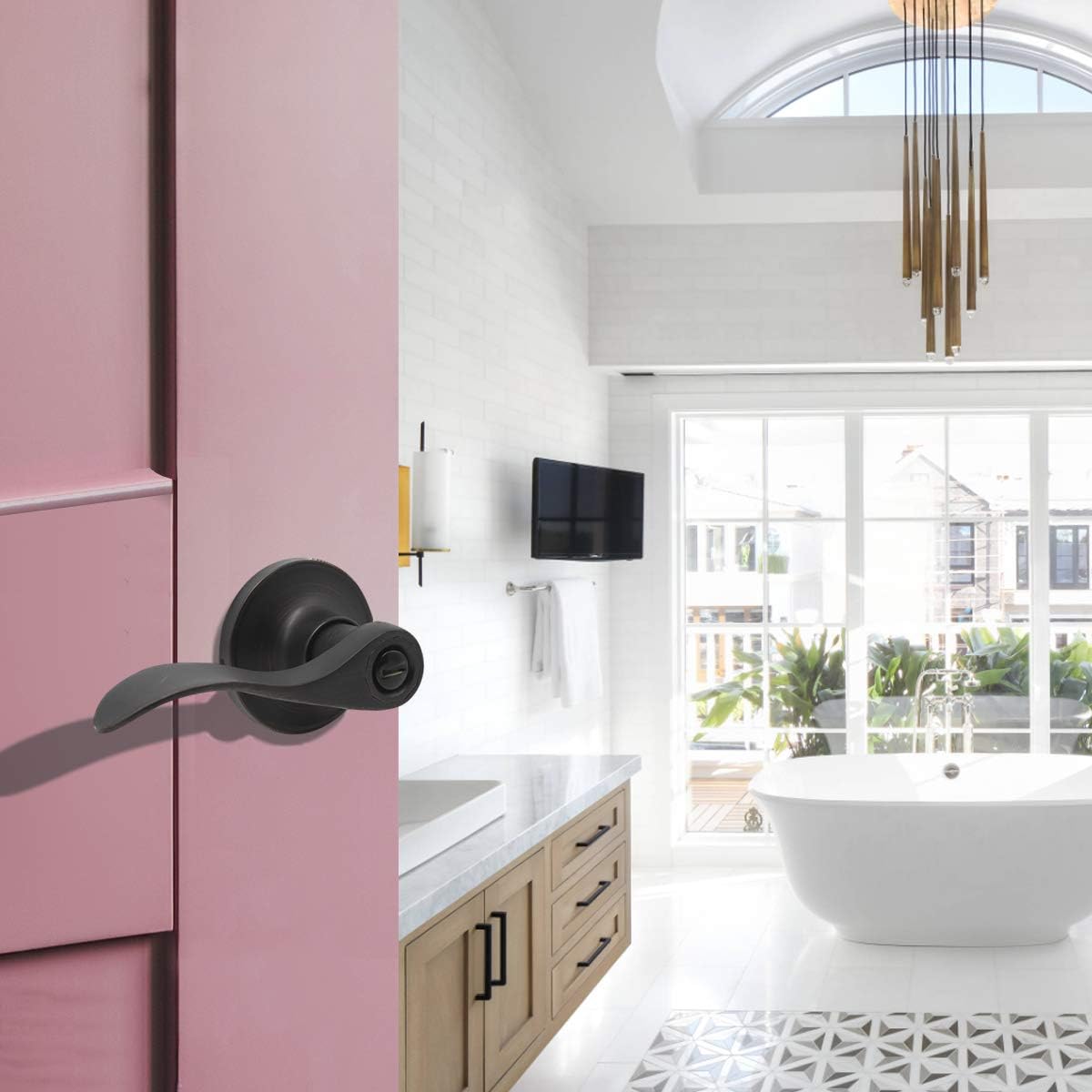 Flаѕh Dеаlѕ - 70% оƒƒ Gobrico 10 Pack Oil Rubbed Bronze Privacy Interior Door Locks, Drop/Wave Levers Door Knobs Bed/Bath Locksets, Keyless Door Handles Blасk Frіdау - 40% оƒƒ Gobrico 10 Pack Oil Rubbed Bronze Privacy Interior Door Locks, Drop/Wave Levers Door Knobs Bed/Bath Locksets, Keyless Door Handles