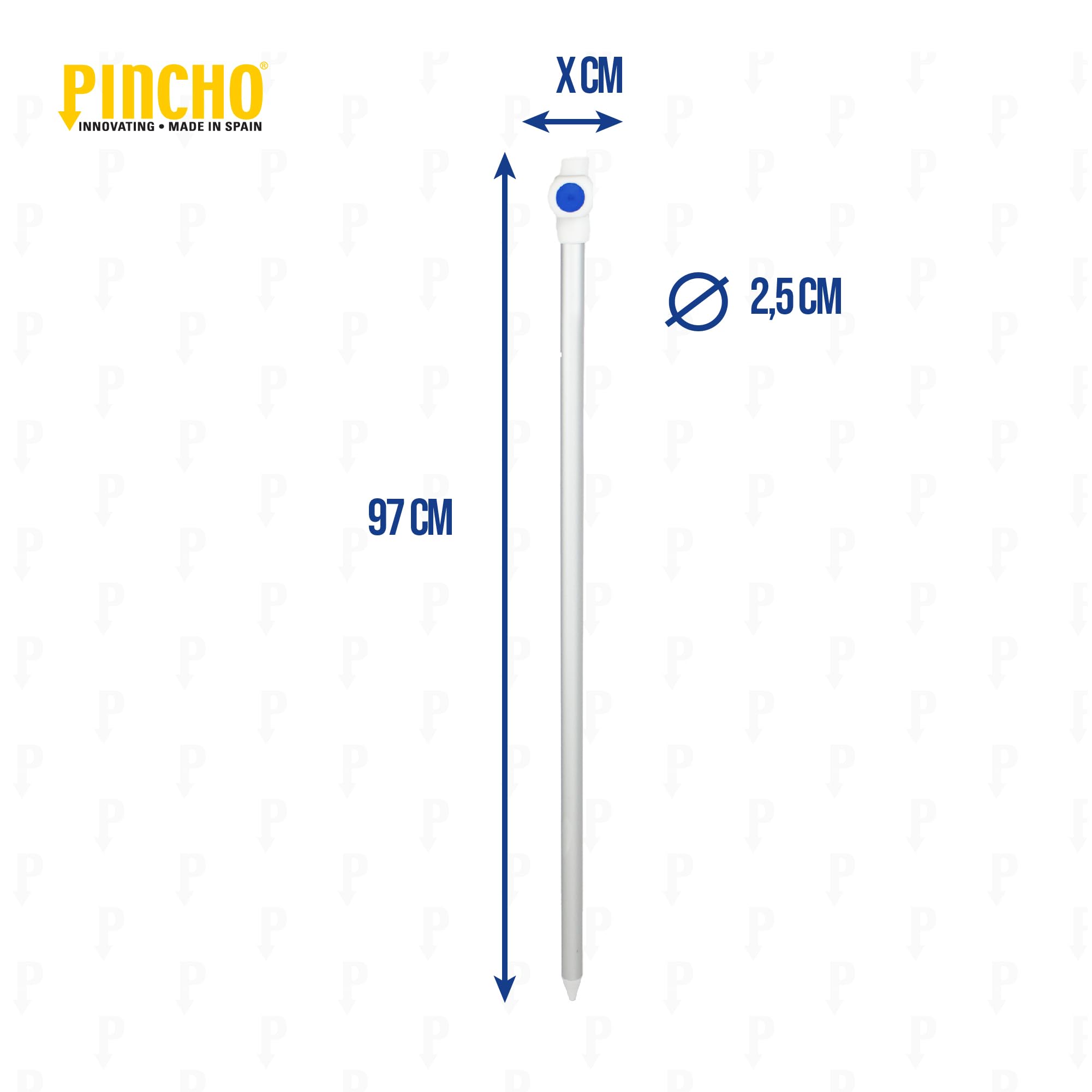 Pincho Support tige pour parasol de plage – Base de parasol en aluminium résistant – Fixation sûre pour tubes de Ø25 mm – Support réglable anti-vent – Fabriqué en Espagne