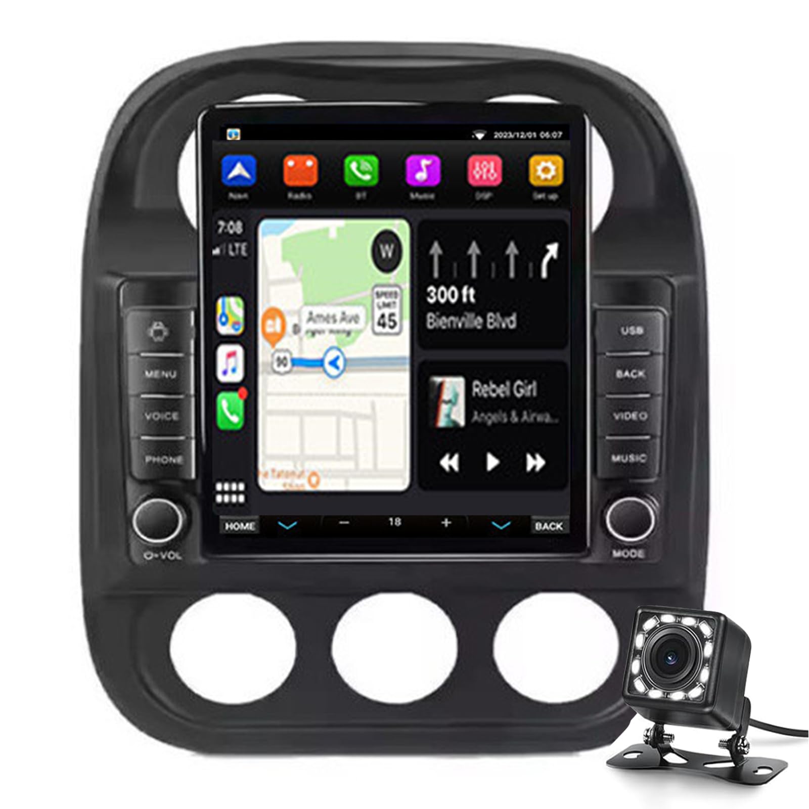 Autoradio écran tactile pour remplacer la radio d'origine Jeep Compass