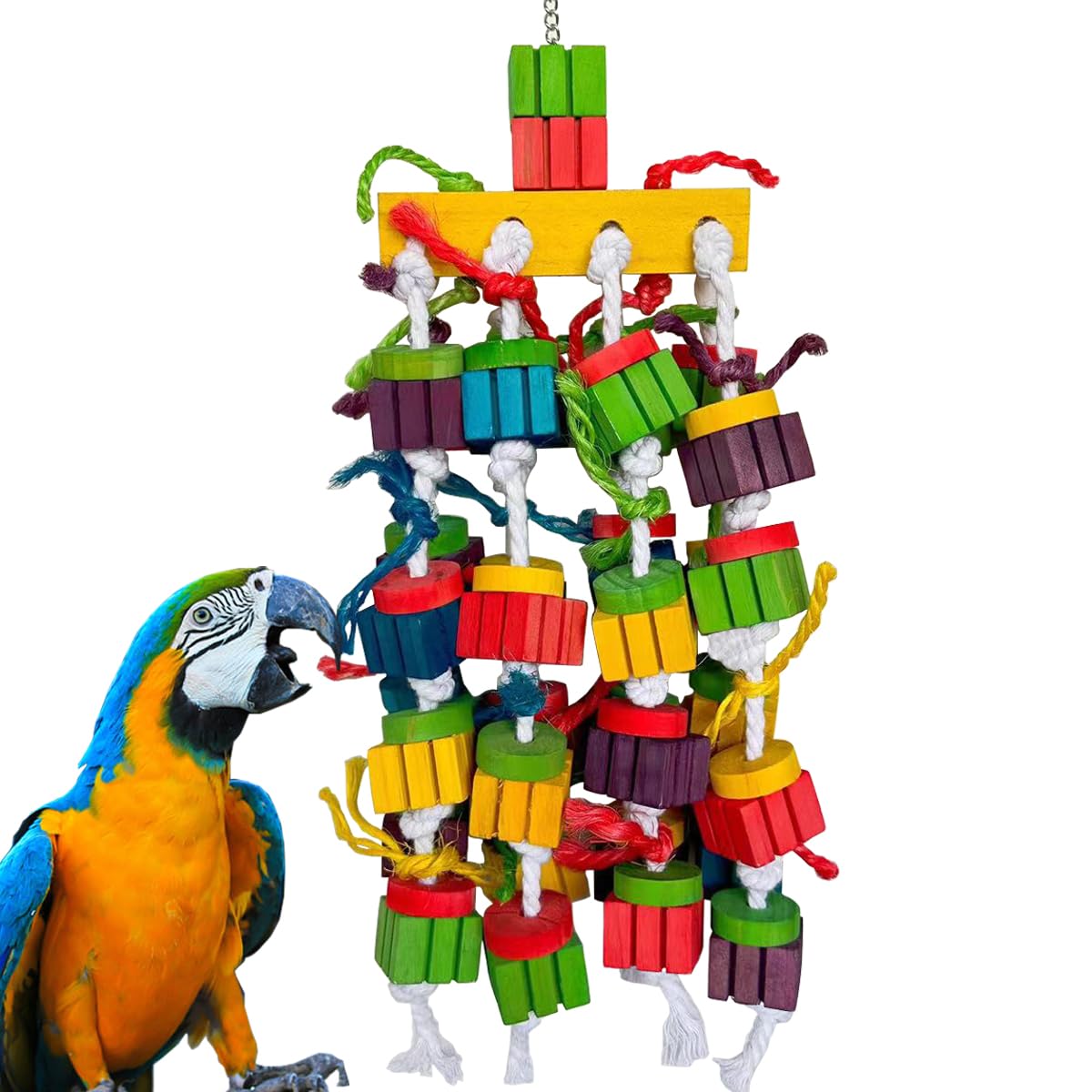 TANOMA Large Bird Parrot Chewing Toys for Macaws, African Grey, Amazon Parrots, cokatoos (20 inch)