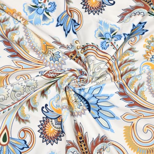 Image of Cotton Feel Glace Cotton Elastic Fitted Printed King Size Double Bed Bedsheet with 2 Pillow Cover(72 inchx78 inch) (White Rangoli)