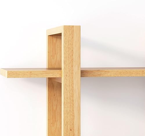 Miniatura 6 de Nathan James Theo estantería flotante con 4estantes, para montaje en pared, con marco industrial de tubo de metal y madera natural, nuez moscadanegro