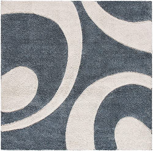 Image of Super Ultra Modern Soft Shaggy Handcrafted Anti-Skid Silk Touch Carpet, Size 8x11 Feet, Color Slate Grey