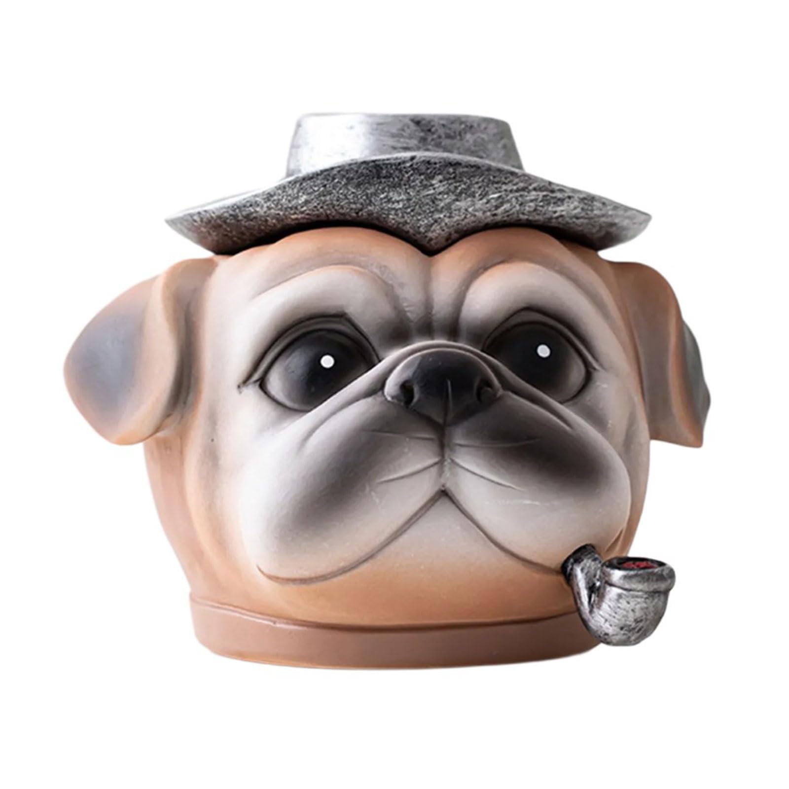 Tsophreniq Decorative Dog Themed Ashtray with Windproof Lid Creative Hat Animal Figurine Ashes Holder for Smokers Home Accessories Dog Designs Ashtray