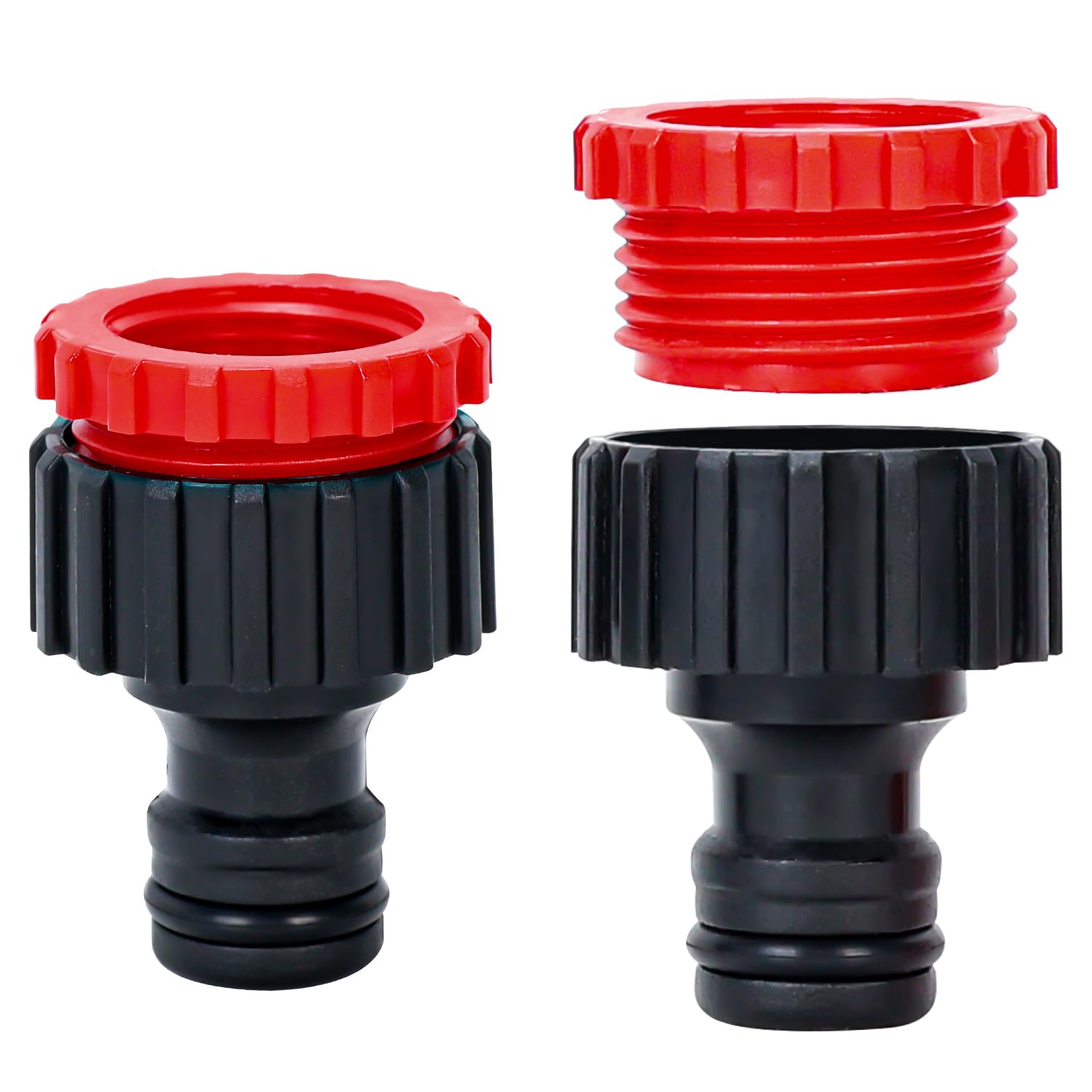 TOPWAYS 3/4 inch and 1/2 inch Hose Tap Connector, 2in1 Plastic Graden ...