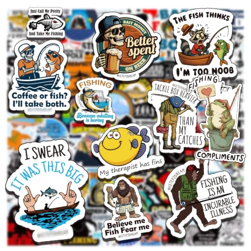1step2dream 135pcs Vinyl Fishing Sticker Pack