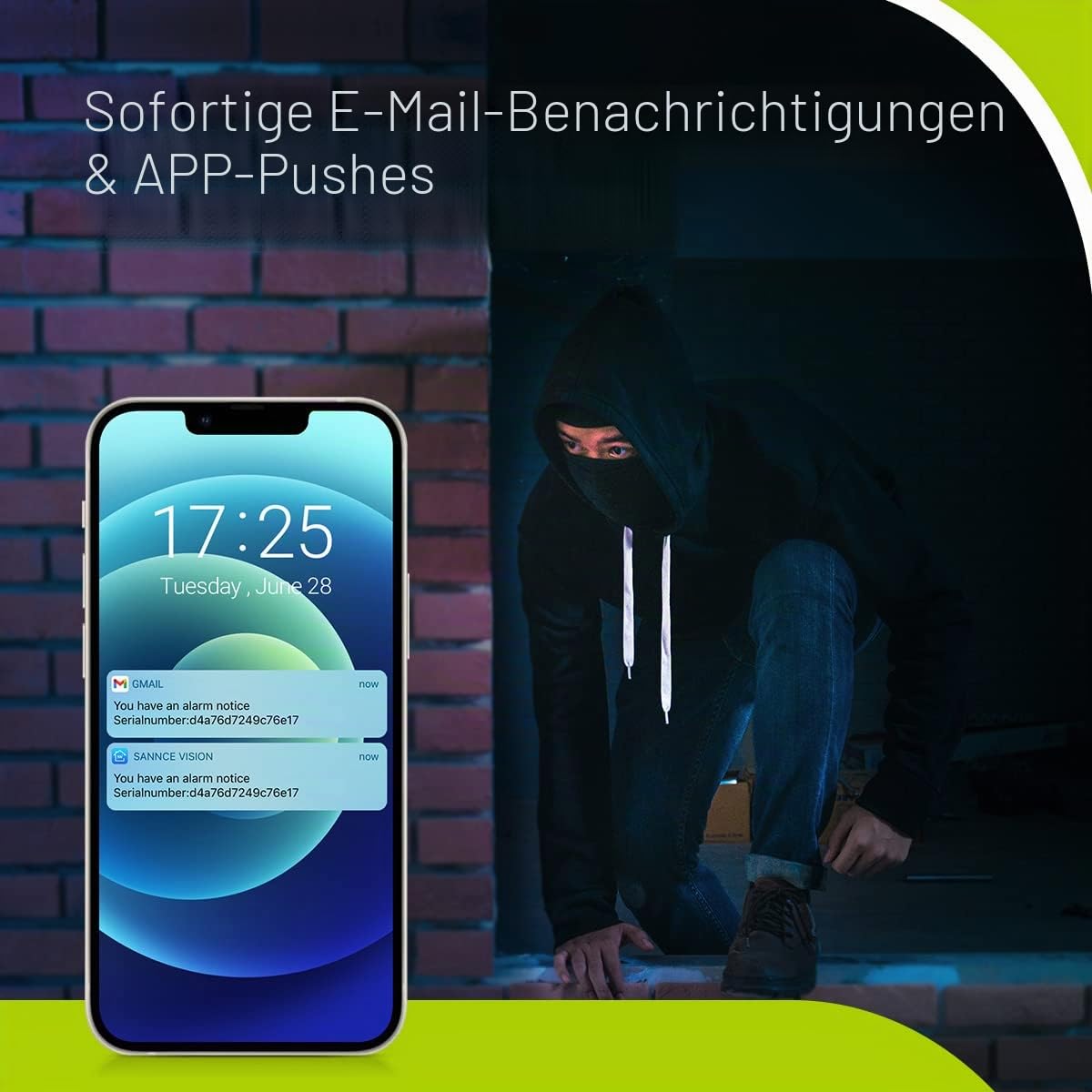 SANNCE Überwachungskamera-Set, 16 Kanäle, DVR, 1080p, 16 Kameras, 2 MP, Videoüberwachungssystem, IP66, wasserdicht, Nachtsicht, 2 TB HDD