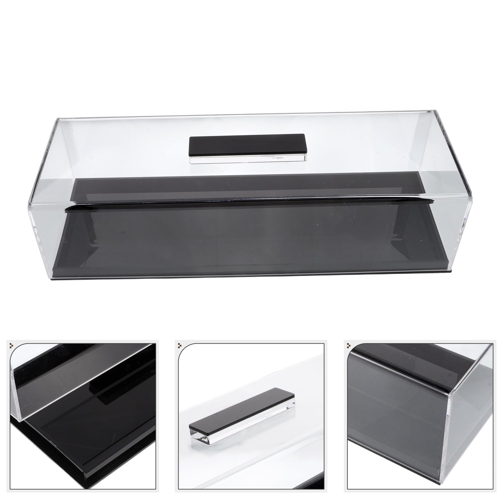 Soporte Rectangular Bandeja Elegante de Acrílico con Tapa para Tartas y Fácil de Limpiar, Adecuado para Almacenamiento y Presentación de Postres en Cocina