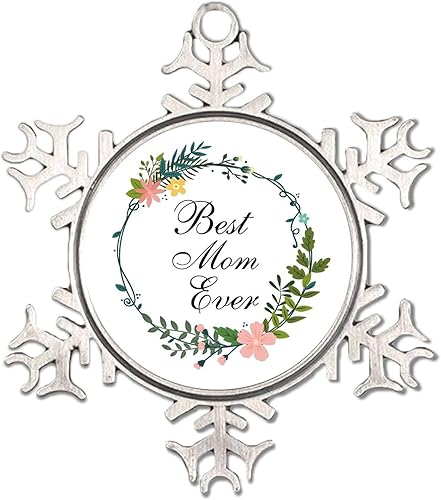 Miniatura 10 de Marco de la familia is Forever de Navidad adorno de Navidad plateado corona floral adornos de copo de nieve decoración de fiesta de árbol de Navidad