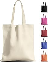 MOLOVA Premium Canvas Reusable Tote Bags - Heavy Duty 55lb Capacity, DIY Friendly Shopping Grocery Beach Totes (1-6 Pack)