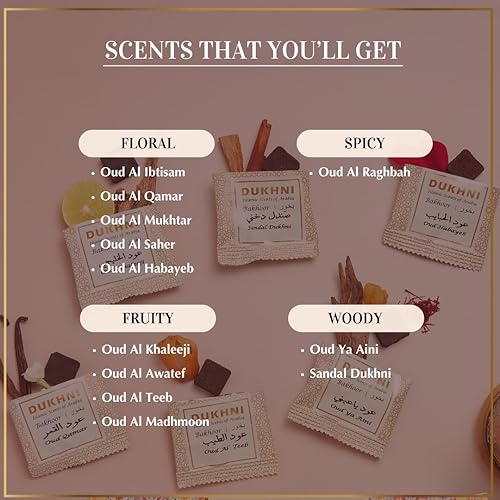Miniatura 4 de Oud Bakhoor caja variada con quemador y caja de recarga por Dukhni Juego de 2 Auténtico incienso árabe Bakhoor Set de regalo y kit de inicio