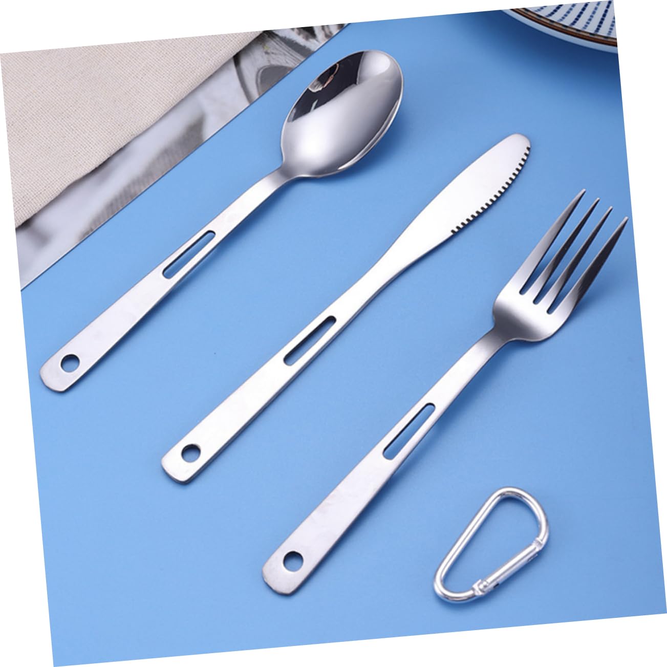 TOYANDONA Posate Da Viaggio in Acciaio Inox Stoviglie Portatili Per Picnic Campeggio Barbecue Utensili Da Campeggio Leggeri e Compatti