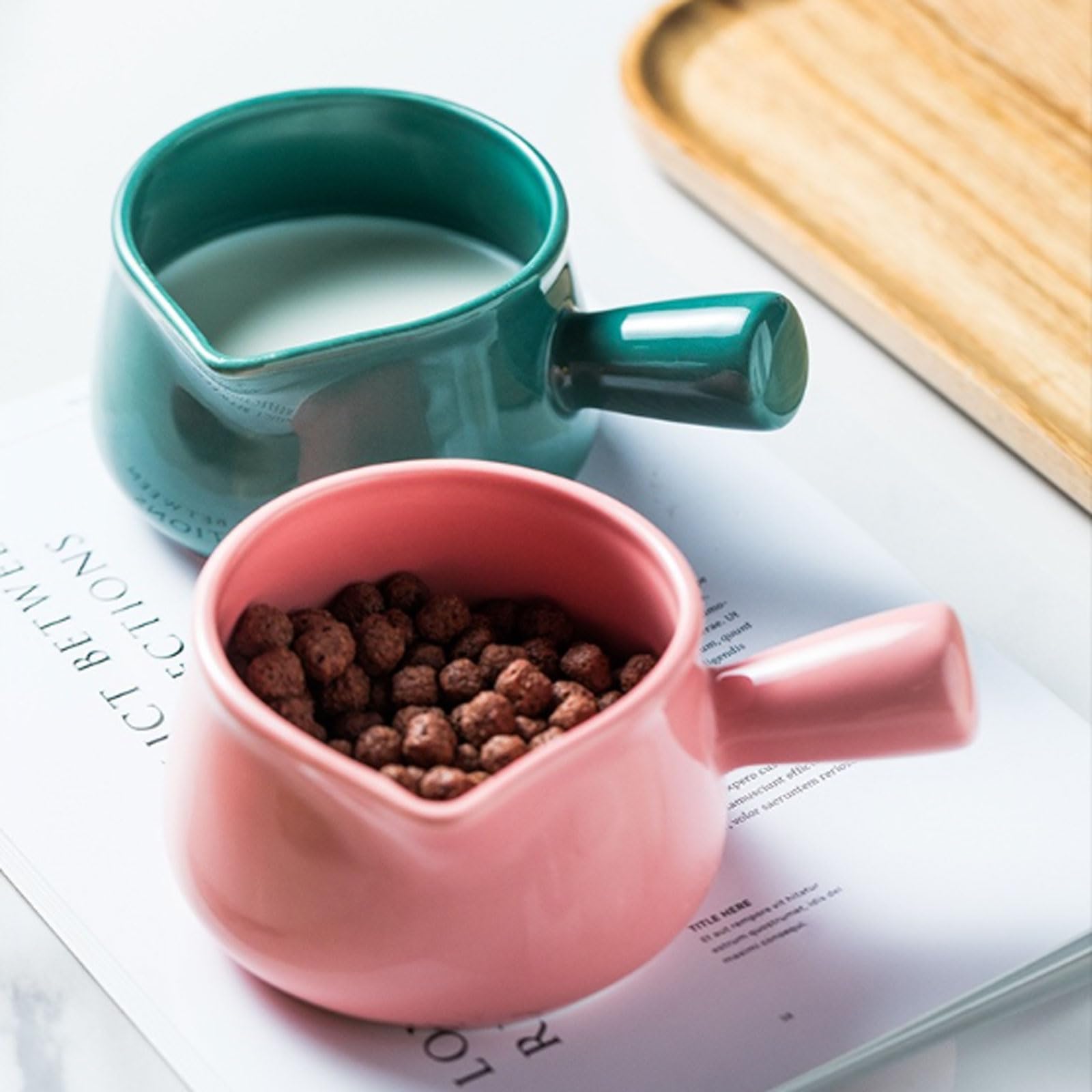 MRKU Pot à Lait, saucière, Tasse à Eau, pichet, crémier, Distributeur de café, sucrier, en céramique avec Bec verseur, sans Plomb, en Porcelaine Cuite à Haute température, idéal pour Le Steak.