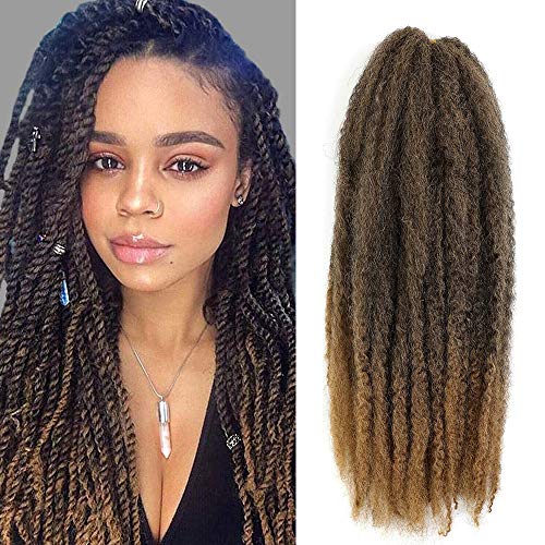 6 Packs Marley Hair for Marley Twists 18 inch Marley Twist on Natural Hair Type 4C Crochet Braids Hair Extensions for DIY(18", T1B/27)