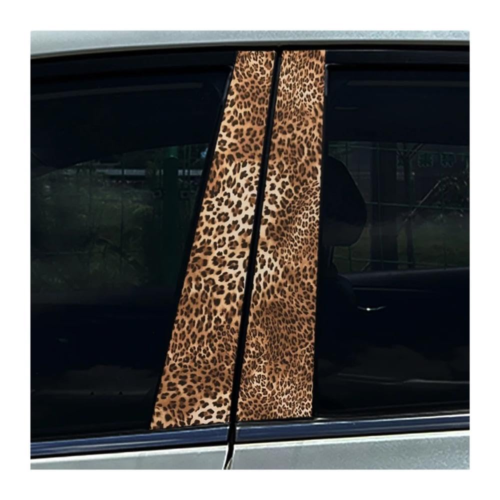 Bertdcx B Leopard Print Auto -Pillar Stickers Car Center Column Decoration Cover Scratches Auto Parts(B)
