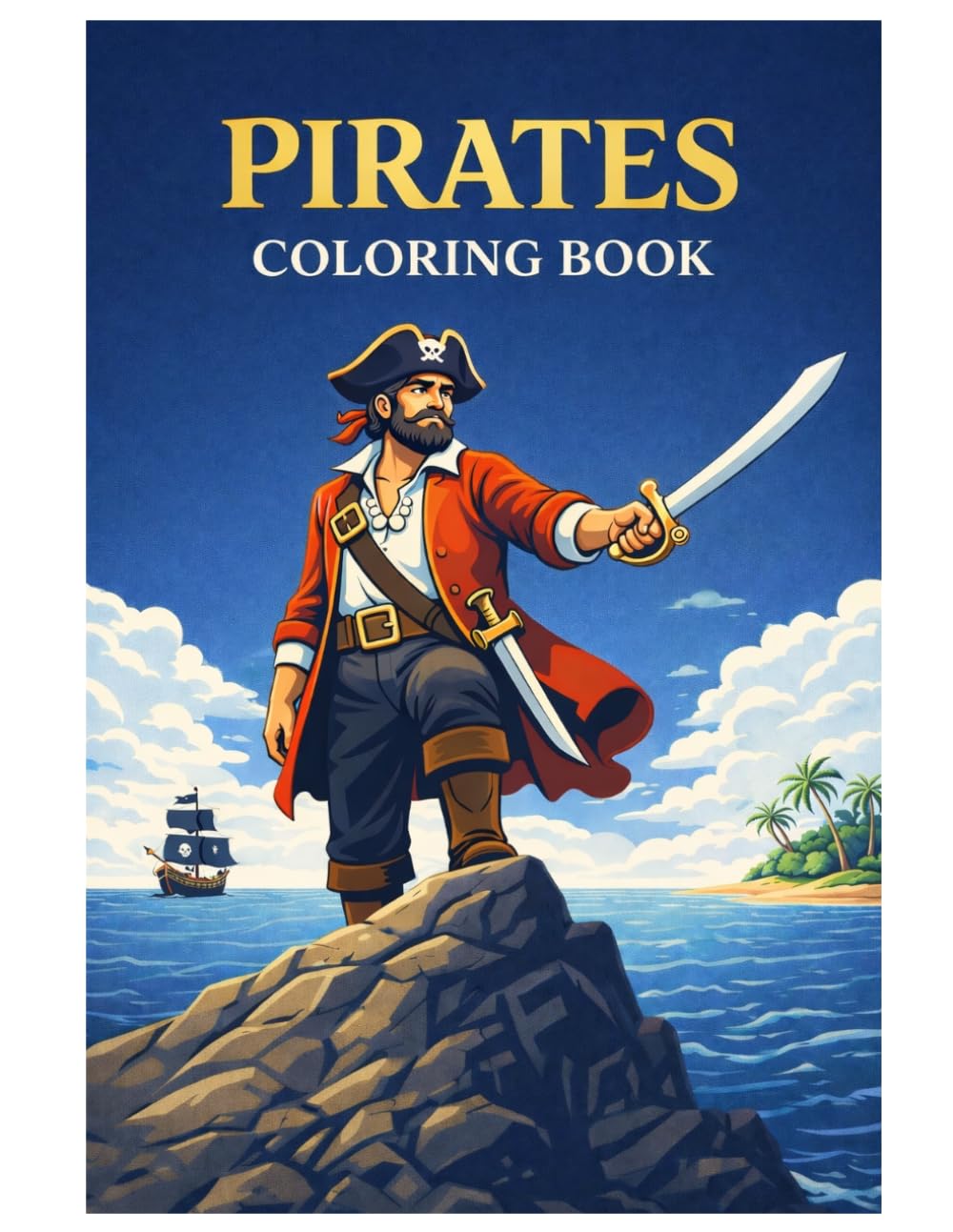 Pirates Coloring Book: 50 Detailed Pirate Coloring Pages with Ships, Islands and Epic Adventure Scenes for Teens and Adults