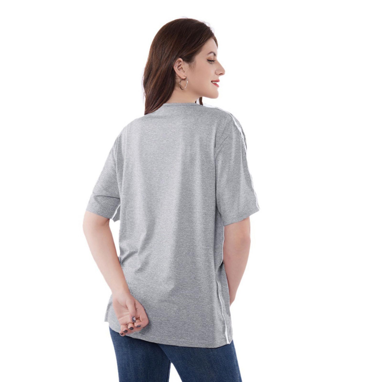 T-shirt girocollo a maniche lunghe essenziali in morbido tessuto di poliestere camicetta allentata comoda vestibilità t-shirt da donna