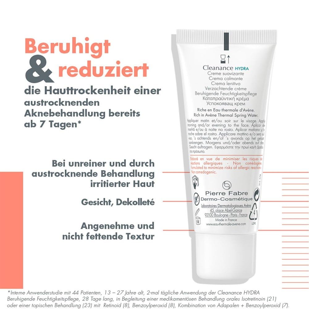 Avène Cleanance Hydra beruhigende Feuchtigkeitspflege, 40 ml Kremowa