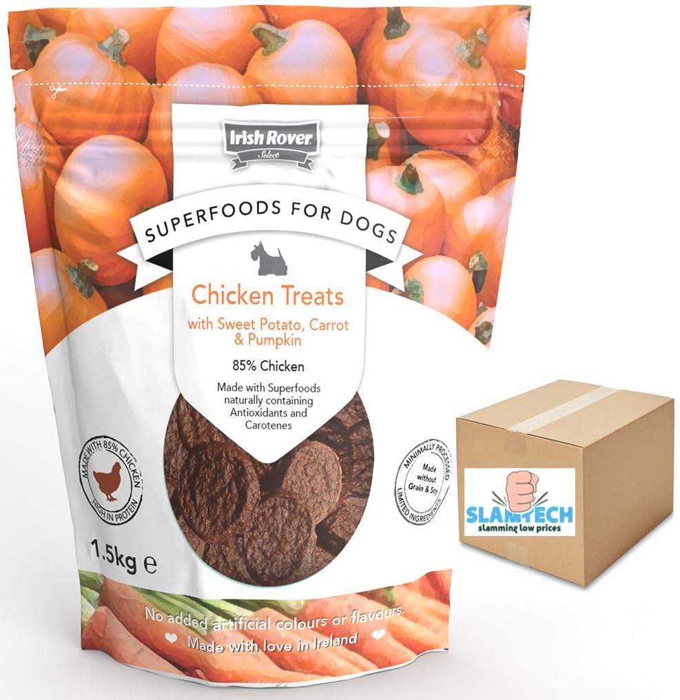 Irish Rover Superfoods For Dogs Chicken Meat Dog Treats with Sweet potato carrot and pumpkins 1.5kg