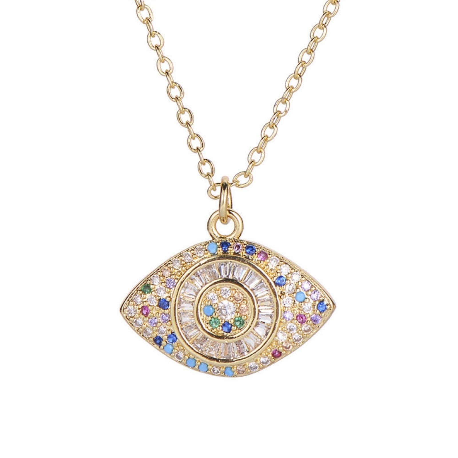 Zirkoon Koperen Boze Oog Ketting - Halsketting Winkel