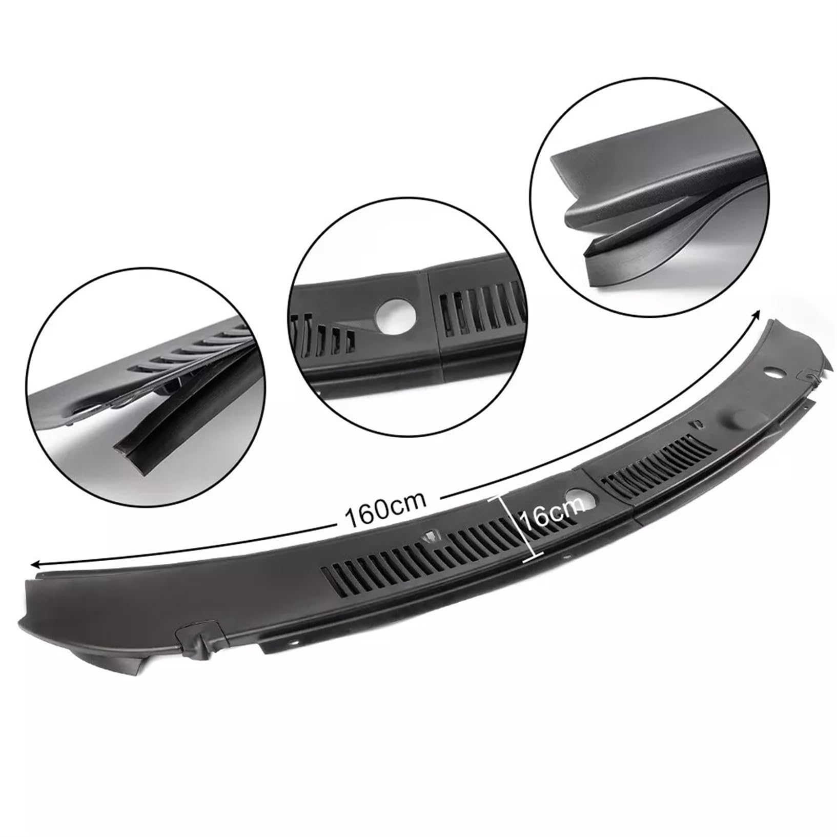 Windshield Cowl Cover Fit For 99-04 Improved Wiper Cowl Grille Black Plastic 2-Piece