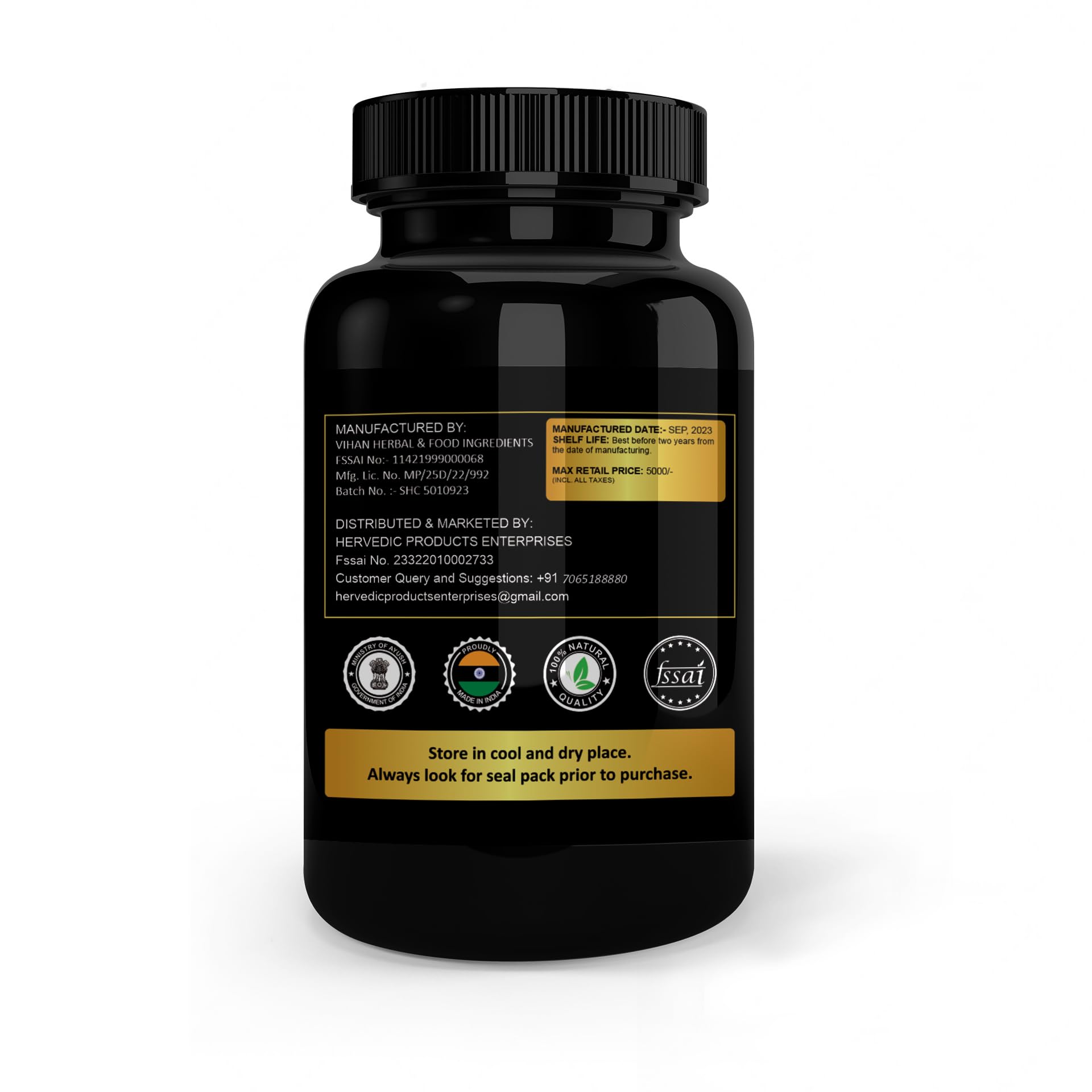 Kama-Sutra Gold Capsules - Ayurvedic Power Blend with Ashwagandha, Tribulus Terrestris & Kaunch Beej for Enhanced Energy and Immunity (30 Capsules, 30)